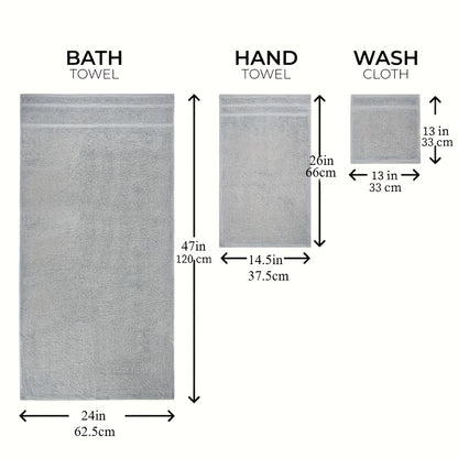 Bath Towel Set 12 or 24 Piece Hotel Quality Cotton Highly Absorbent Quick Dry – Bath Towels Hand Towels Washcloths for Hotel Spa Gym Home Bathroom Dark Gray White Orange Blue Purple Navy