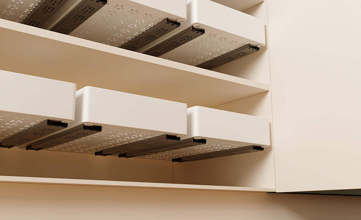 Slide-Out Cabinet Organizer 2 Pack, No-Drill Pull Out Shelf for Kitchen Pantry Bathroom, Retractable Under Sink Storage Rack, Removable Sliding Bin Drawer Organizer for Cabinets