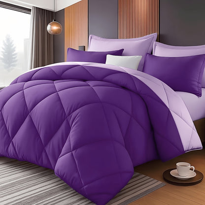 Thin Quilt Bedding Set with Pillowcases Lightweight Breathable Summer Comforter Solid Color Bed Quilt Twin Full Queen King Size Soft Fiber Filled Blanket for Bedroom