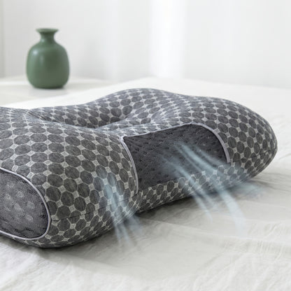 Neck Pillow Set 2 Pack Breathable Ergonomic Design with Removable Zippered Pillowcase - Relieves Shoulder Neck Pressure, 6 Colors Gray Purple Blue Green, Bedroom Travel