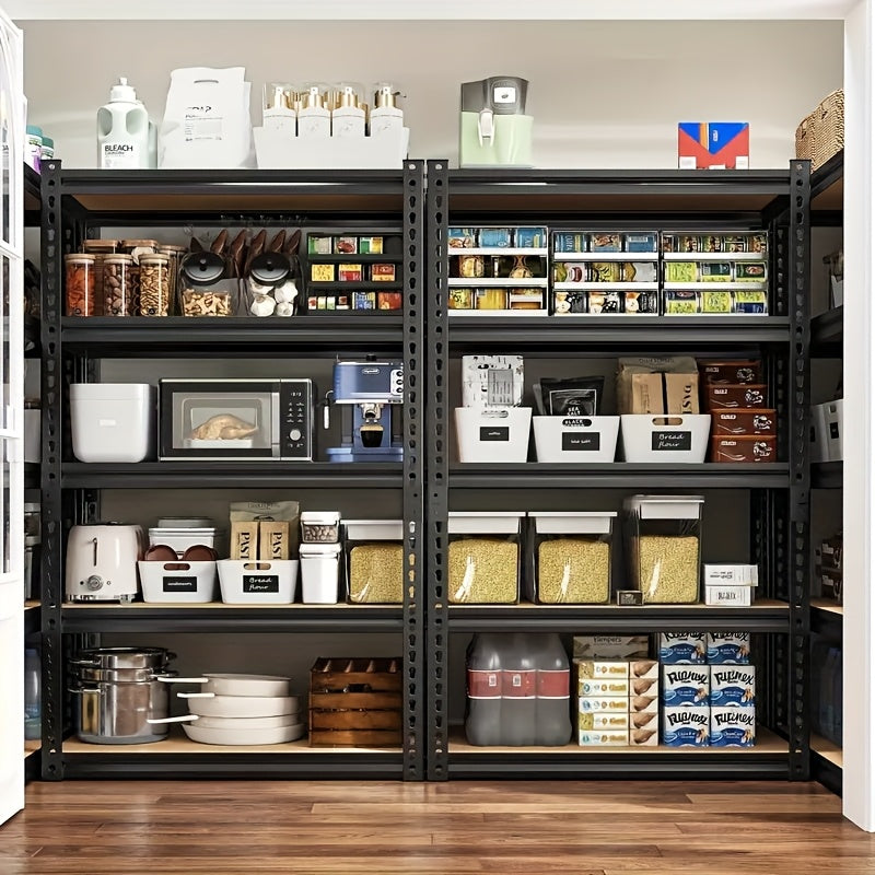 Heavy Duty Metal Shelving Unit 5 Tier 2000LBS Capacity, Adjustable Steel Storage Shelves for Garage Basement Warehouse Kitchen Pantry, Industrial Metal Shelf Rack in 60 or 72 Inch Height, Black