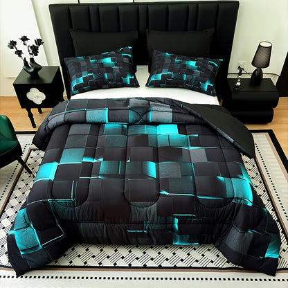 Quilt Comforter Set with Pillowcases Twin Queen King - Soft Breathable Diamond Pattern Lightweight Bed Quilt 2/3 Piece, 20 Colors Blue Purple Green Red Black Orange Brown