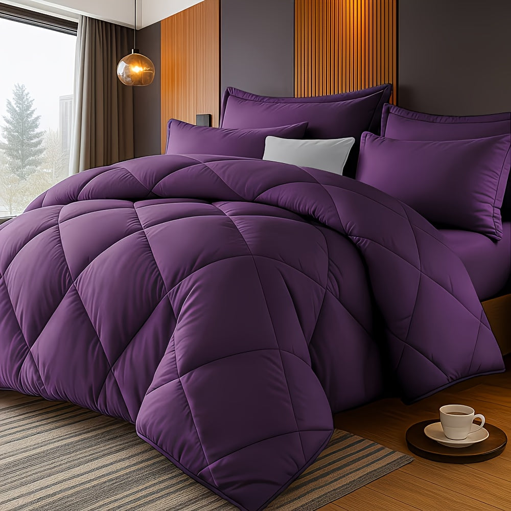 Bedding Comforter Set 30+ Colors All Season – Diamond Quilted Down Alternative Comforter with Pillowcases, Soft Lightweight Breathable Microfiber Fill, Twin Queen King, 2/3 Piece Bed Set for Bedroom Guest Room Dorm
