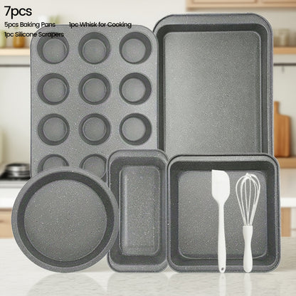 Nonstick Bakeware Set with Baking Pans – Oven-Safe Baking Sheets, Cake Pan, Muffin Pan, Loaf Pan, Roast Pan & Cookie Sheet – Complete Kitchen Baking Supplies with Rack, Whisks & Spatulas (2–24pcs)