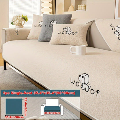 Sherpa Sofa Cover for Pets – Thick Plush Non-Slip Couch Protector Slipcover for Dogs & Cats, Furniture Protection Cover for Sofa Seat, Backrest, Armrest & Cushion, Bedroom Living Room Office