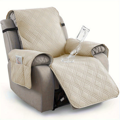 Waterproof Recliner Chair Cover Non-Slip with Pocket & Pet Scratch Protection – Washable Sofa Slipcover Furniture Protector for Living Room, Bedroom, Multi-Color Options