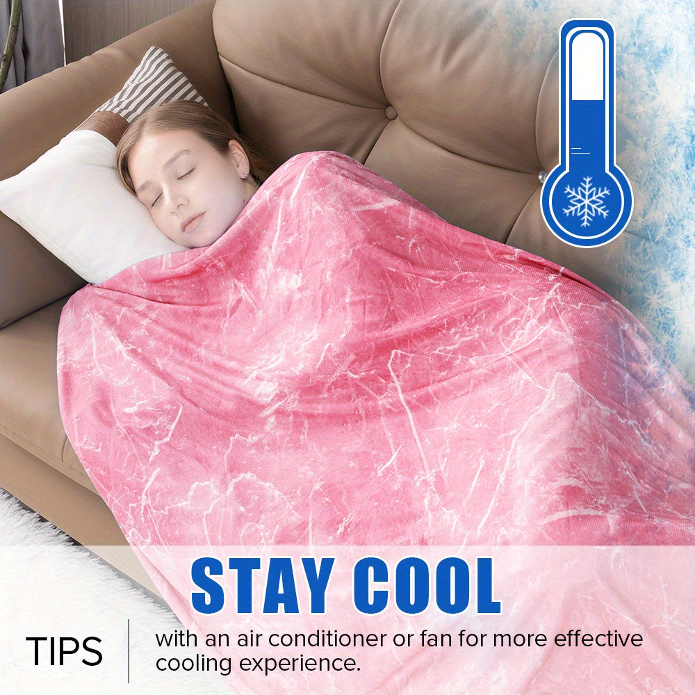 Cooling Blanket for Hot Sleepers Double Layer Cool Touch Summer Throw Lightweight Breathable Blanket for Bed Couch Sofa RV Travel Warm Nights Multiple Colors Sizes 50x70 60x90 90x90 108x90