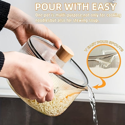 Borosilicate Glass Pot Stovetop Safe Dishwasher Safe Heat Resistant Glass Saucepan - Small Large for Soup Milk Baby Food Noodles Tea - Home Kitchen Restaurant Use Clear Glass Cookware