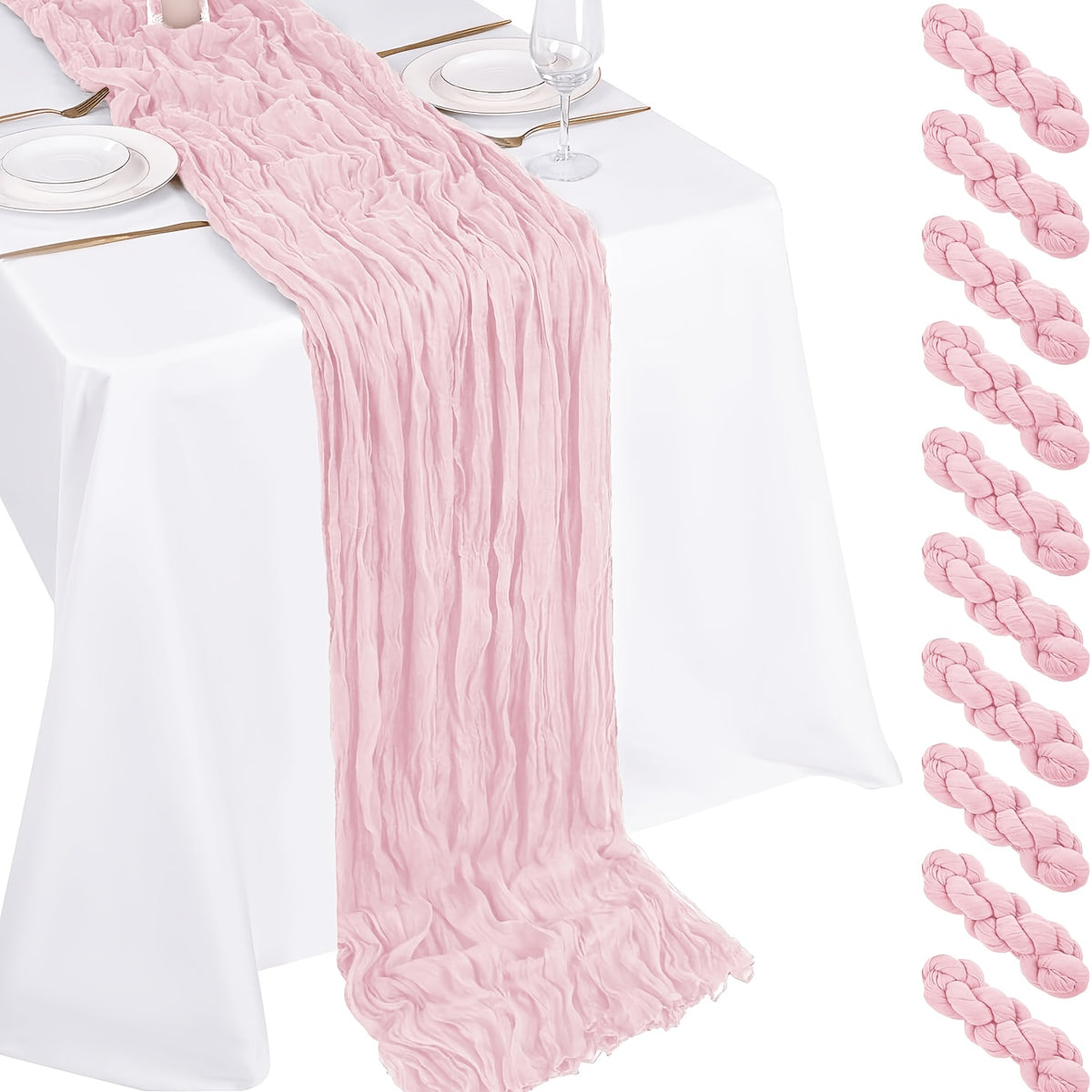 Cheesecloth Table Runner 21.7x120 Inch Sheer Gauze Boho Table Decor for Wedding Reception Bridal Shower Birthday Party Graduation Outdoor Events – Rustic Rectangular Runner in 15 Colors