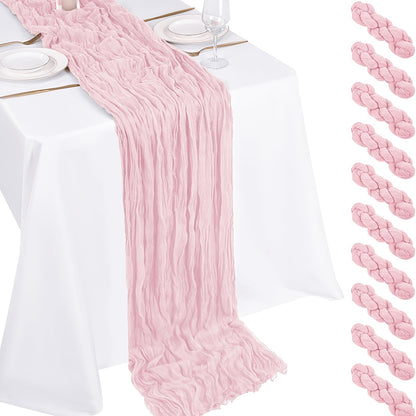 Cheesecloth Table Runner 21.7x120 Inch Sheer Gauze Boho Table Decor for Wedding Reception Bridal Shower Birthday Party Graduation Outdoor Events – Rustic Rectangular Runner in 15 Colors