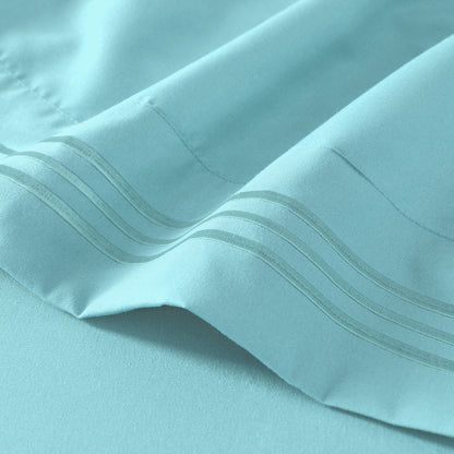Microfiber Bed Sheets Set 6 Piece Hotel Grade 18" Deep Pocket, Breathable Soft Bedding Twin Full Queen King, 100 GSM All-Season Comfort, Machine Washable Fitted Sheet Flat Sheet Pillowcases, 12 Colors