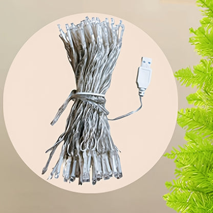 Artificial Christmas Tree 6 Foot with String Lights, Tree Skirt, Christmas Balls & Stand - Bendable Full Xmas Tree Set for Home, Shop Window & Party Decorations, Unique Holiday Decor Indoor Display