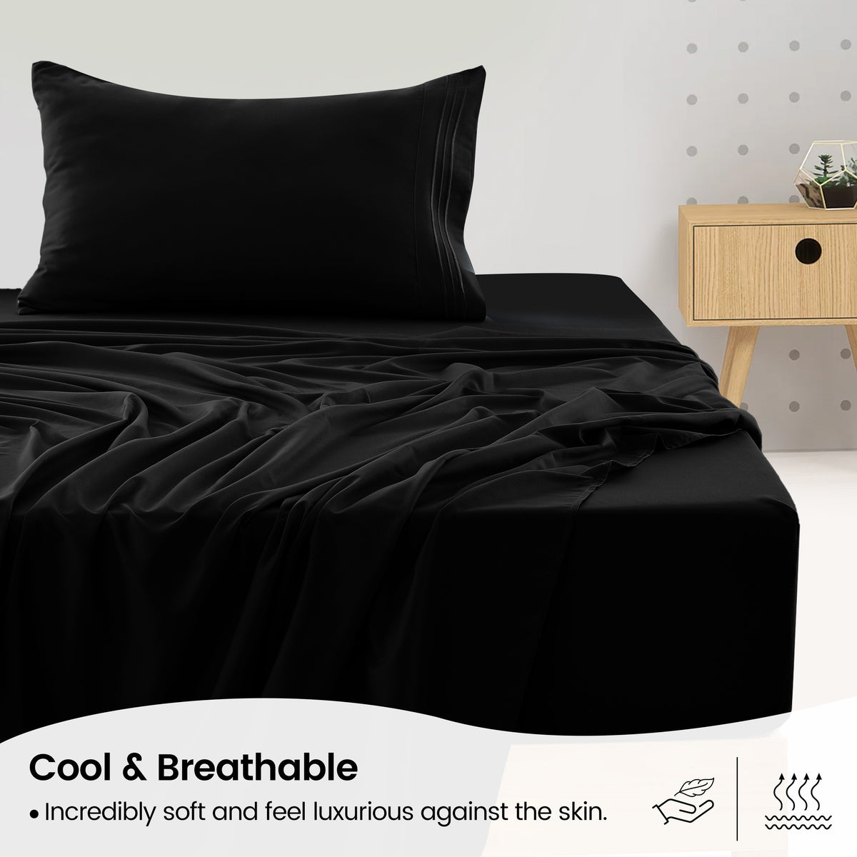 1800 Series Bed Sheets Set 4 Pieces – Brushed Microfiber Deep Pocket Sheet Set with Pillowcases, Cooling & Breathable Bedding for All Seasons, Fade Resistant, Fits Mattresses Up to 16 Inches