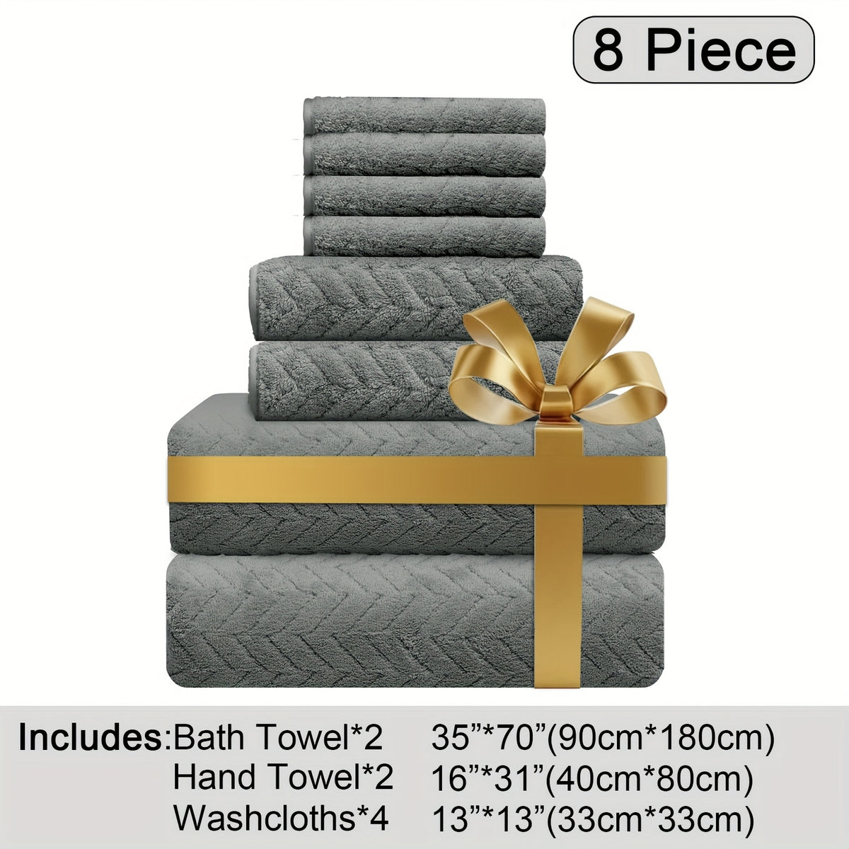 Oversized Bath Towel Set Microfiber XL – Super Absorbent Quick Dry Extra Large Bath Sheets for Family & Hotel, Soft Plush Shower Towels, 4-Piece & 8-Piece Sets, Multiple Colors & Patterns