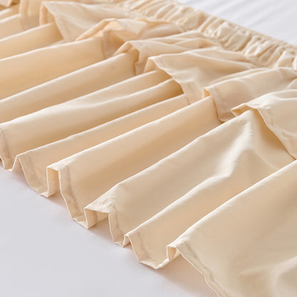 Ruffle Bed Skirt 16 Inch Drop Elastic Wrap Around – Twin Full Queen King/CK, 10 Colors, Easy No-Lift Install, Machine Washable Dust Ruffle