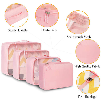 Packing Cubes for Suitcases 8 Piece Set – Travel Luggage Organizer Bags for Men & Women, Compression Waterproof Clothing Shoe Storage Cubes for Carry-On Backpack Family Vacation & Business Travel