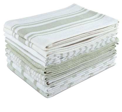 100% Cotton Kitchen Towels 10 Pack – Flat Weave Absorbent Dish Towels in Assorted Colors, Reusable Cloth Towels for Cooking, Cleaning & Drying Hands – Holiday & Everyday Kitchen Essential