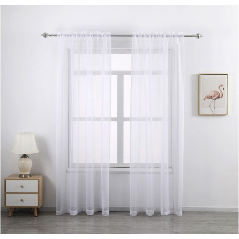 Sheer Curtains 2 Panels Rod Pocket Light Filtering Privacy Window Drapes for Living Room Bedroom Modern Home Decor 52x63 52x84 52x96 39x78 Inch