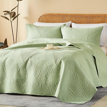Quilt Set Queen Size 2/3 Piece Lightweight Microfiber Bedspread Soft Cool Coin Pattern Coverlet for All Seasons – Modern Summer Quilt with Pillow Cases for Bedroom Family Gift