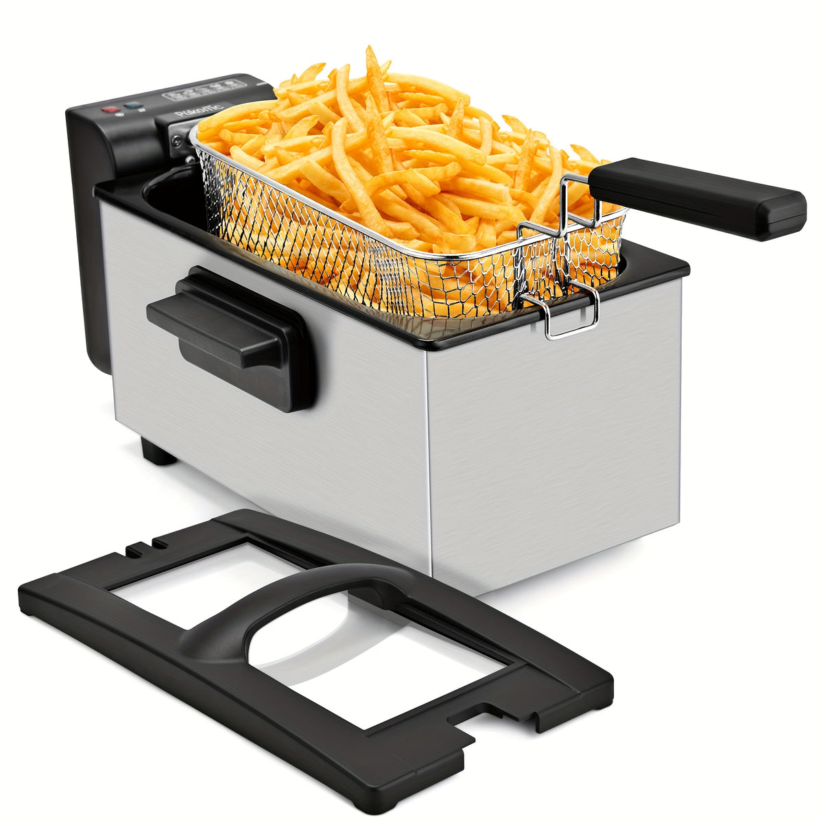 Home Deep Fryer with Basket Stainless Steel – 1.5L 2.5L 3L 6L Oil Fryer Adjustable Temperature 266–374°F Viewing Window Lid Cool-Touch Handle Easy Clean Kitchen Cooking Appliance