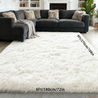 Machine Washable Shag Rug Super Soft Thick Plush Non-Slip Fluffy Carpet for Bedroom Living Room Study Dorm - 3x5 5x7 6x9 8x10 Ft - White Pink Gray Blue Green Black Home Decor Christmas Gift