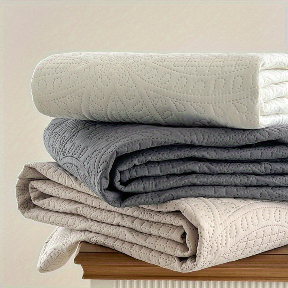 Lightweight Bedspread Coverlet All Season - Soft Breathable Quilted Coin Pattern Blanket for Bed, Non-Slip Reversible Bed Cover for Bedroom, Dorm & Guest Room - Twin Full Queen King, 6 Colors