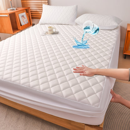 Waterproof Mattress Protector with Side Storage Pocket, Diamond Quilted Deep Pocket Mattress Cover – Breathable Cooling Mattress Pad, Soft Noiseless Bed Protector for Twin Full Queen King, Multiple Colors