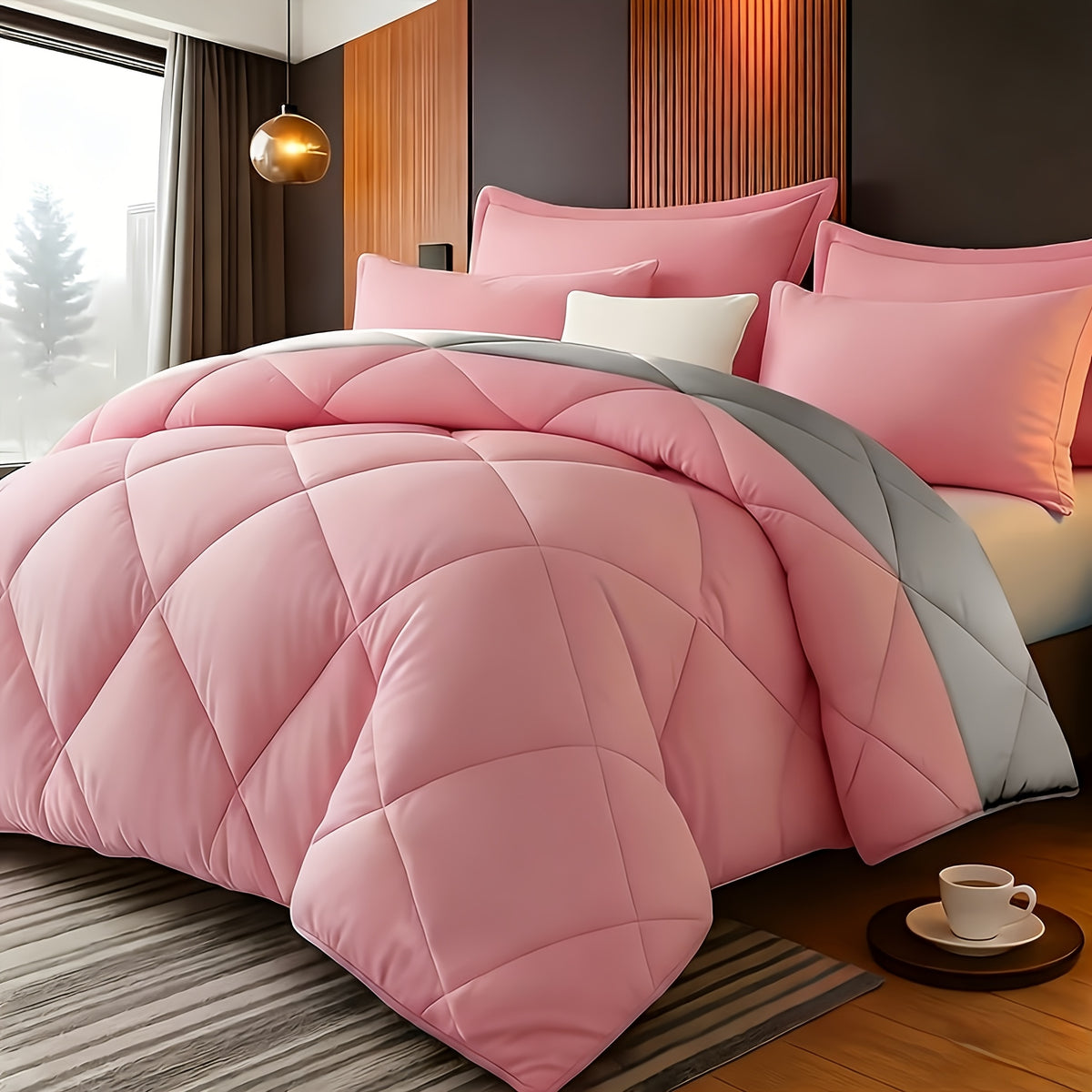 Bedding Comforter Set 30+ Colors All Season – Diamond Quilted Down Alternative Comforter with Pillowcases, Soft Lightweight Breathable Microfiber Fill, Twin Queen King, 2/3 Piece Bed Set for Bedroom Guest Room Dorm