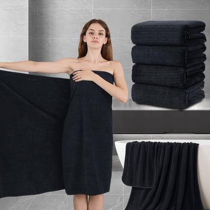 Bath Towel Set 4 Pack Extra Large 35x70 Inch - Premium Microfiber Oversized Bath Sheet, Ultra Soft Fluffy Highly Absorbent Quick Dry Shower Towels for Bathroom Hotel Spa - 5 Colors
