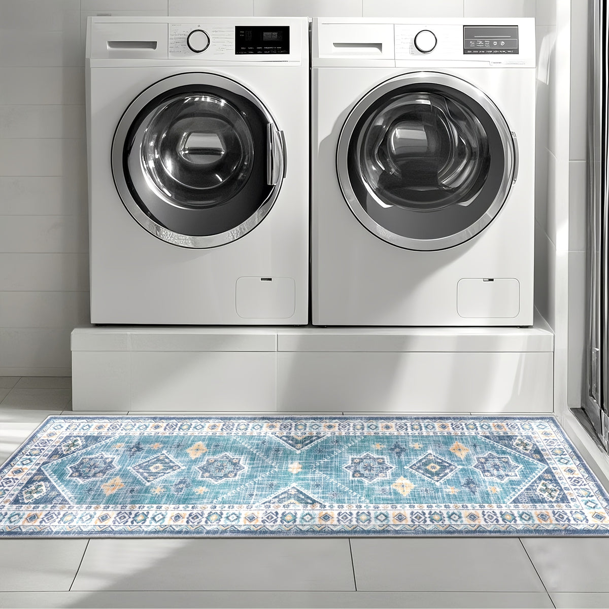 Boho Kitchen Mat Set 3-Piece with Runner – Non-Slip Washable Thick Kitchen Rugs and Mats for Floor, Kitchen Runner Rug for Hallway Laundry Room Holiday Decor