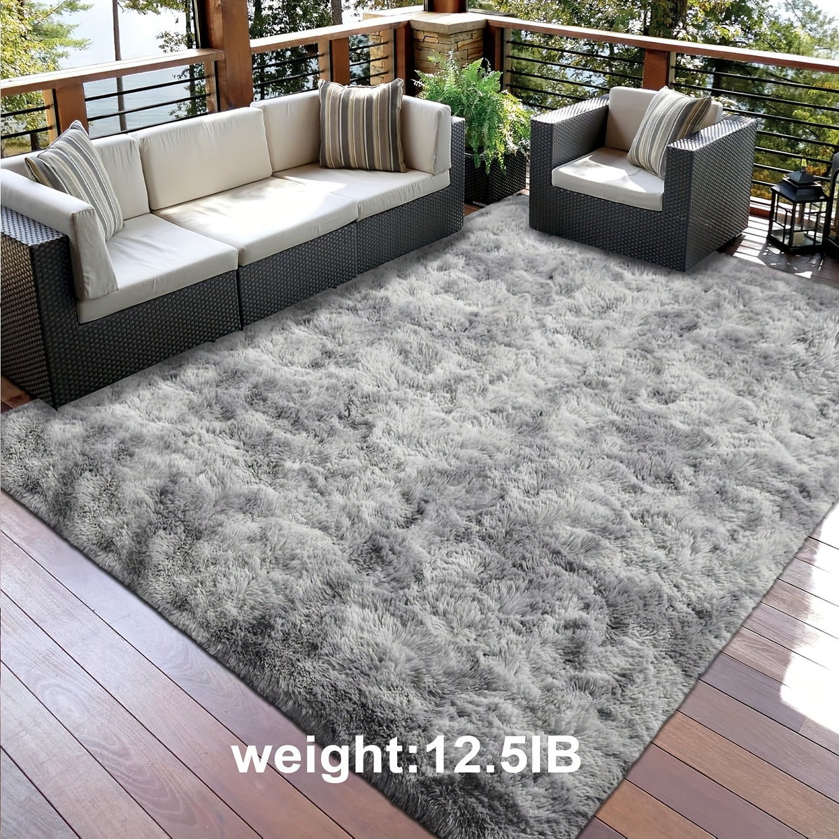 Fluffy Area Rug Non-Slip Soft Plush Carpet for Living Room Bedroom Kitchen Bathroom – Modern Home Decor Floor Mat Easy to Clean – Multiple Sizes & Colors Coffee Gray Black