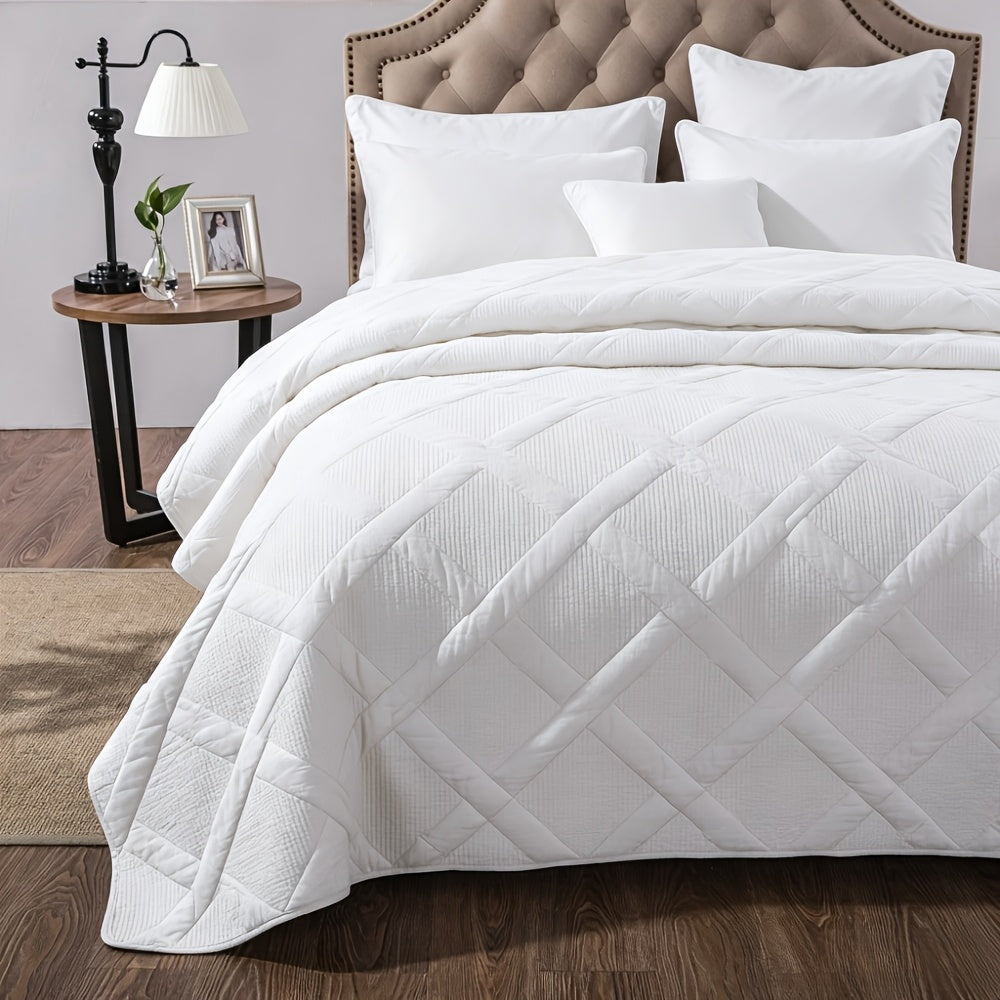 Lightweight Bedspread Coverlet All Season - Soft Breathable Quilted Coin Pattern Blanket for Bed, Non-Slip Reversible Bed Cover for Bedroom, Dorm & Guest Room - Twin Full Queen King, 6 Colors