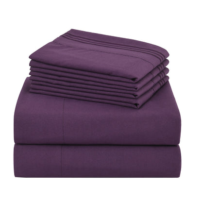 Microfiber Bed Sheets Set 6 Piece Hotel Grade 18" Deep Pocket, Breathable Soft Bedding Twin Full Queen King, 100 GSM All-Season Comfort, Machine Washable Fitted Sheet Flat Sheet Pillowcases, 12 Colors