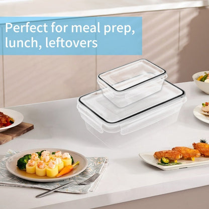 Sealed Food Storage Containers Outdoor Lunch Box Set - Microwave & Oven Safe Meal Prep Boxes for Salads, Fruits, Vegetables & Sandwiches, Durable Picnic Containers with Lids