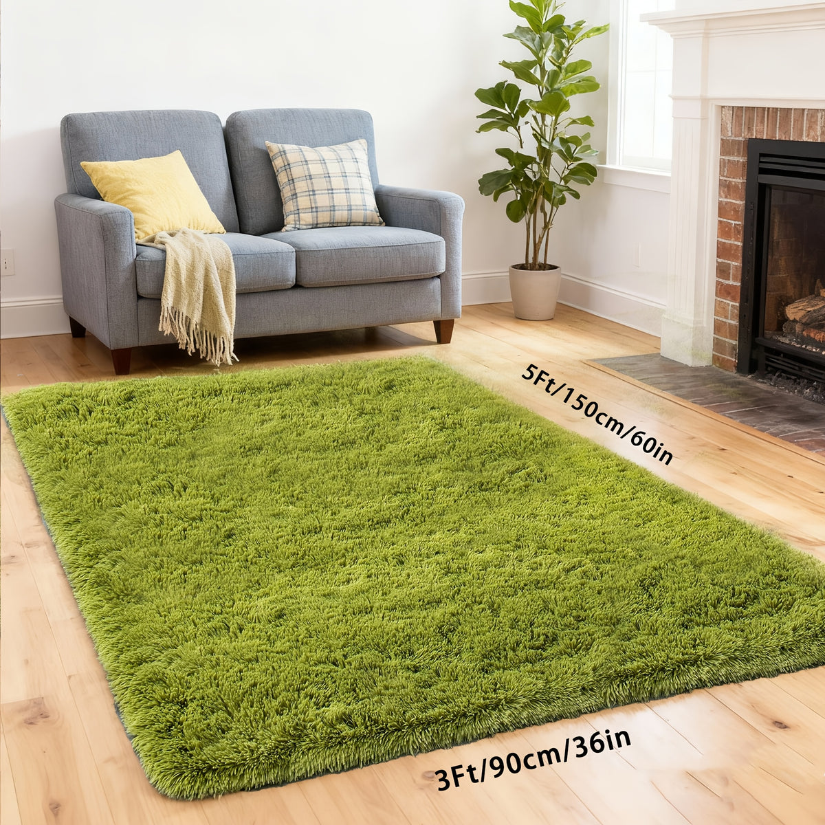 Machine Washable Shag Rug Super Soft Thick Plush Non-Slip Fluffy Carpet for Bedroom Living Room Study Dorm - 3x5 5x7 6x9 8x10 Ft - White Pink Gray Blue Green Black Home Decor Christmas Gift