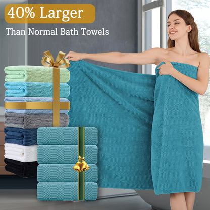 Oversized Bath Towel Set Microfiber XL – Super Absorbent Quick Dry Extra Large Bath Sheets for Family & Hotel, Soft Plush Shower Towels, 4-Piece & 8-Piece Sets, Multiple Colors & Patterns