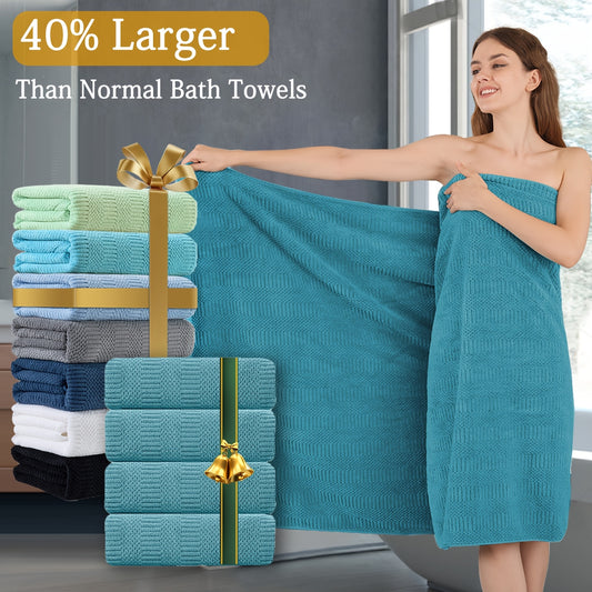Oversized Bath Towel Set Microfiber XL – Super Absorbent Quick Dry Extra Large Bath Sheets for Family & Hotel, Soft Plush Shower Towels, 4-Piece & 8-Piece Sets, Multiple Colors & Patterns