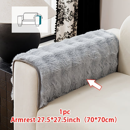 Faux Rabbit Plush Sofa Cover Winter Warm Thickened Anti-Slip Furniture Protector – Soft Pet-Friendly Couch Cover for Living Room Bedroom Office, 4 Colors