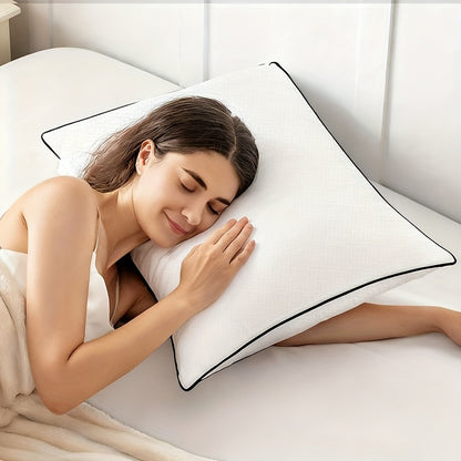 Hotel Series Bed Pillows 2/4 Pack Super Soft Microfiber Filled Standard Size Cooling Sleep Pillow for Side Back Stomach Sleepers All Season Comfort