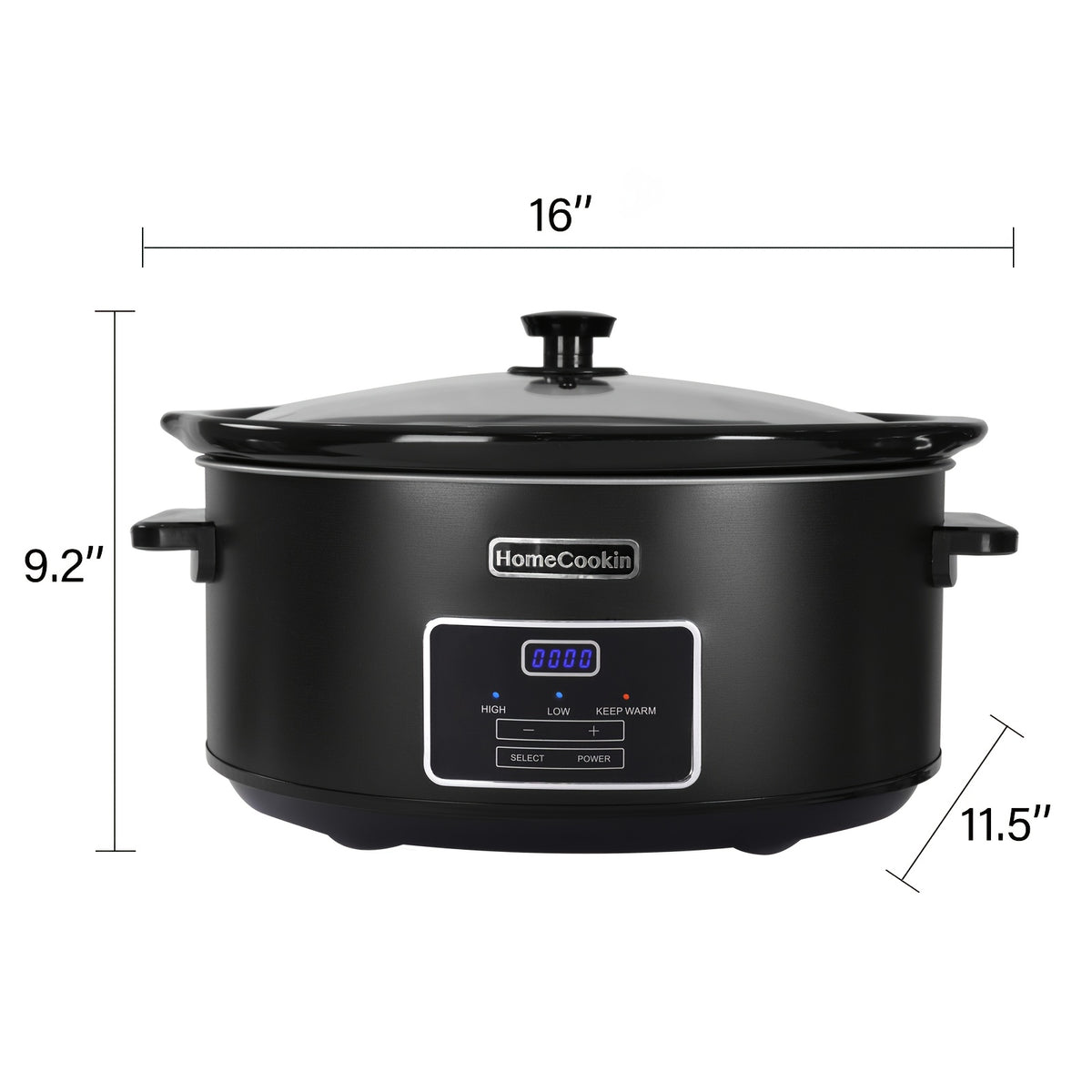 Slow Cooker Digital Programmable 6 or 7 Quart with Non-Stick Ceramic Bowl, Countdown Timer & Keep Warm Function for Family Meals, Soups, Stews & Holiday Cooking – Stainless Steel or Black