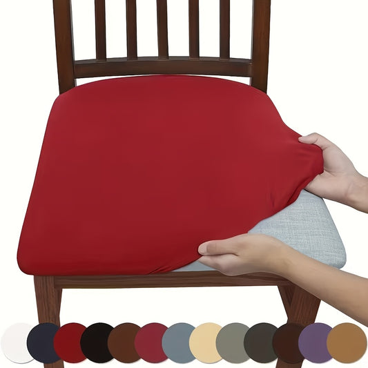 Stretch Dining Chair Covers Set of 4 – Elastic Slipcovers for Dining Room, Office & Home Decor, Soft Brushed Fabric, Fits Seat 14–18 Inch, Black, Light Grey & Wine Red