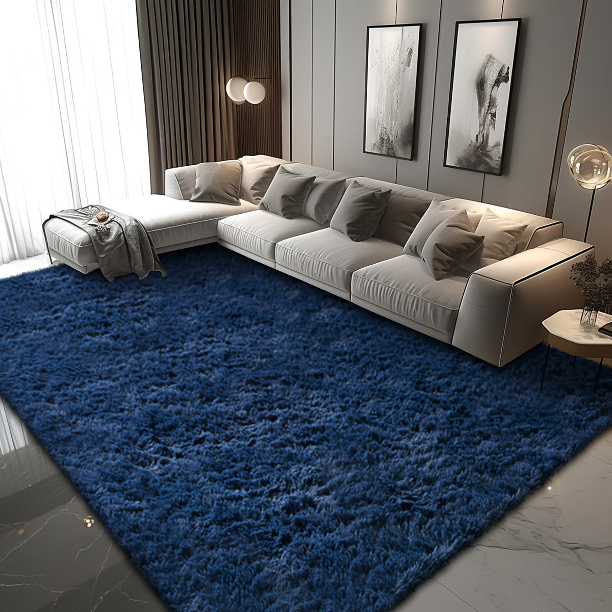 Shaggy Area Rug for Living Room – Ultra-Soft Fluffy Bedroom Carpet, Thick Plush Floor Mat for Home Decor, 5x7 6x9 8x10 9x12 Ft, Tie-Dye & Solid Colors
