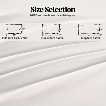 Goose Down Feather Bed Pillows Set of 2 – Luxury Hotel Quality, 100% Soft Cotton Shell, Machine Washable, Standard/Queen/King Size for Back, Stomach & Side Sleepers