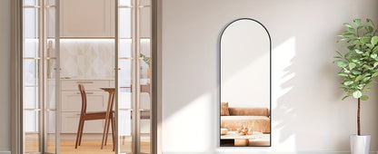 Arched Full Length Mirror | Full Body Standing, Leaning & Wall-Mounted Mirror | Modern Tall Floor Mirror for Living Room, Bedroom & Dressing Room