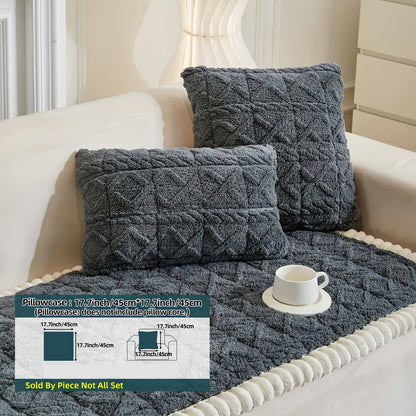 Bohemian Sofa Cover Quilted Plush with Ruffles – Machine Washable Couch Protector for Pets, Anti-Slip Furniture Cover for Armchair Loveseat 3 4 Seater Sofa