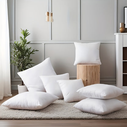 Square Pillow Inserts Hypoallergenic Cushion Filling 1/2/4 Pack – White Fiber Fill Throw Pillow Inserts for Sofa Bed Patio, Fluffy & Soft for Living Room Bedroom Office Outdoor Decor