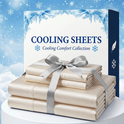 Bamboo Fiber Bed Sheet Set – Extra Deep Pocket Cooling Breathable Luxury Hotel Sheets Soft Wrinkle-Resistant Fitted Sheet Flat Sheet & Pillowcases Twin Full Queen King in 12 Colors