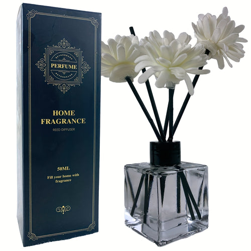 Reed Diffuser Set 50ml Aromatherapy Home Fragrance – Long-Lasting Scented Diffuser Sticks for Bedroom Living Room Office, Elegant Air Freshener Gift, 4 Scents: Gardenia Lavender Shangri-La Encounter
