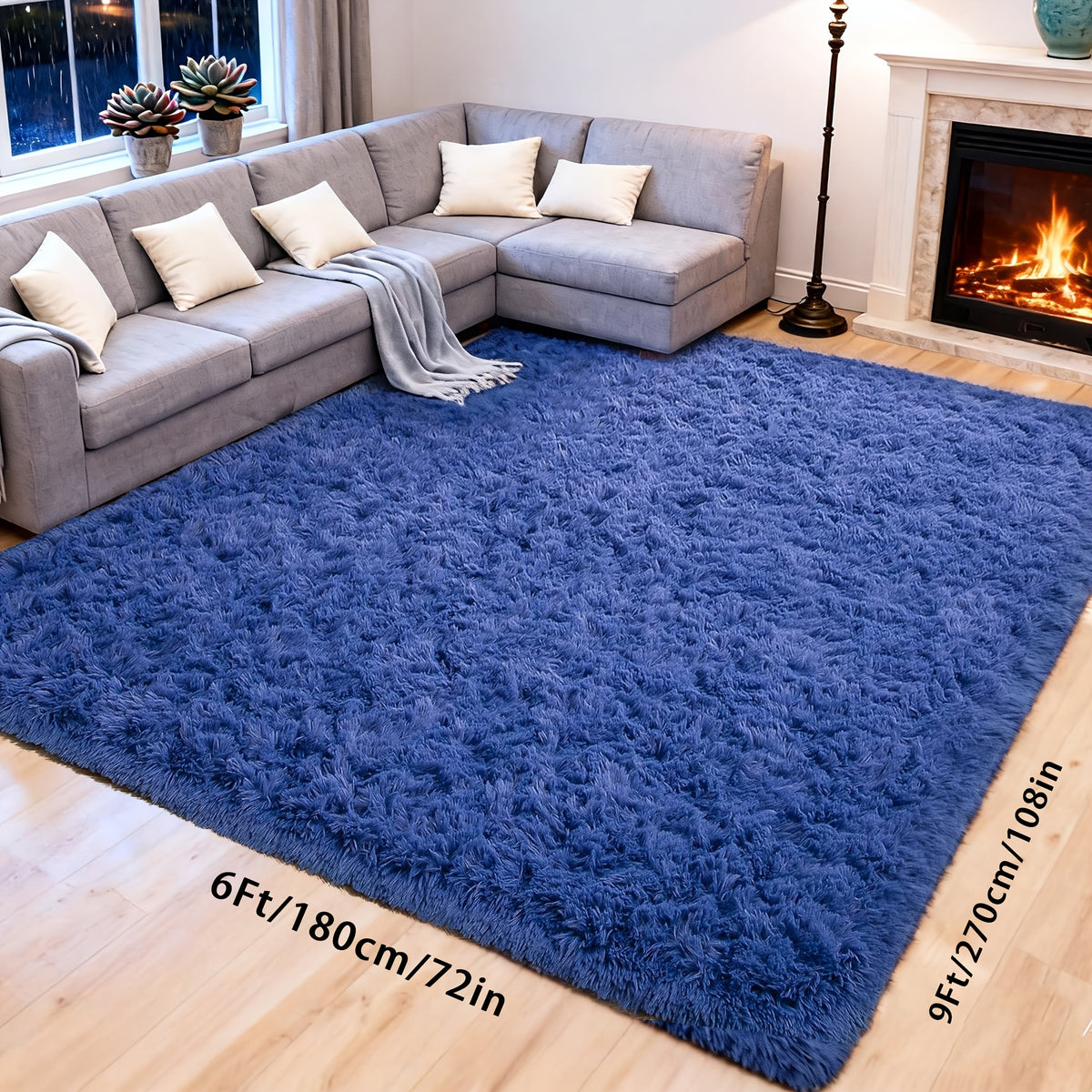 Machine Washable Shag Rug Super Soft Thick Plush Non-Slip Fluffy Carpet for Bedroom Living Room Study Dorm - 3x5 5x7 6x9 8x10 Ft - White Pink Gray Blue Green Black Home Decor Christmas Gift