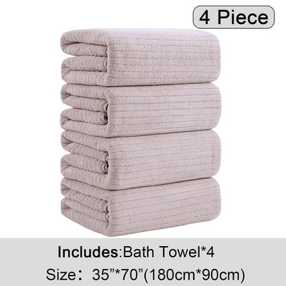 Oversized Bath Towels Set 4 Pack – 35"x70" Extra Large Microfiber Bath Sheets, Super Soft Absorbent Quick Dry Shower Towels for Bathroom, Hotel, Family, 13 Colors Available